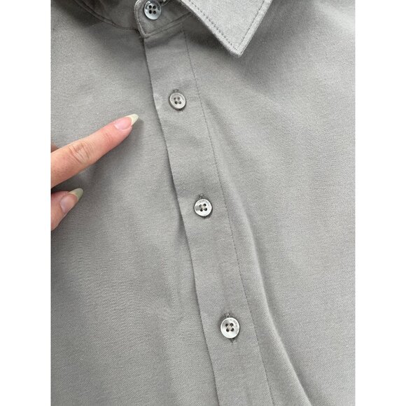 Projek Raw The 24/7 Flex Shirt Button Up Medium Modern Fit Long Sleeve Taupe - Picture 6 of 8